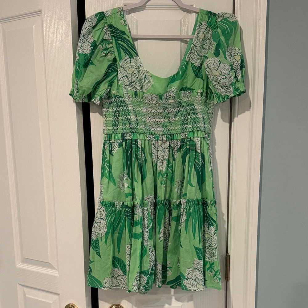FARM Rio Green Floral Dress